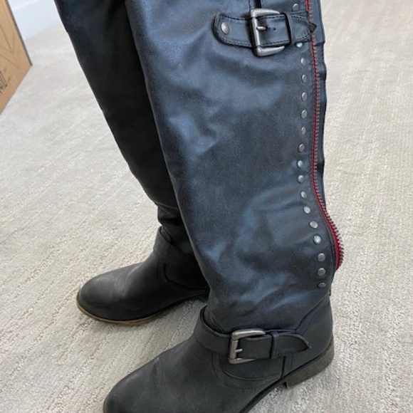 Knee-high dark gray boots - Picture 3 of 5